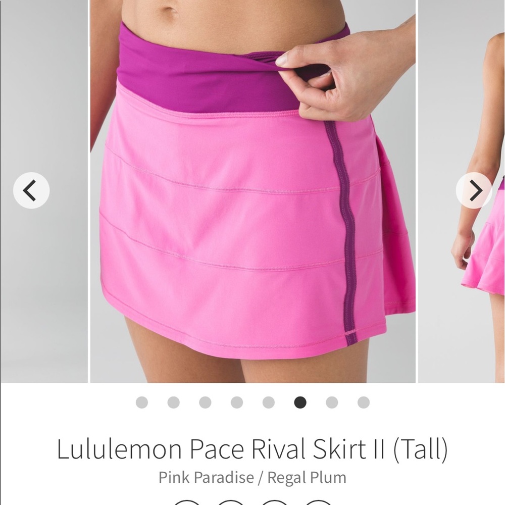 Lululemon Pink Pace Rival Skirt
